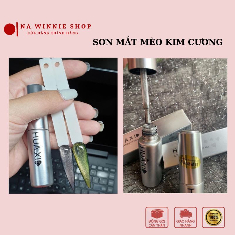 Sơn mắt mèo kim cương Huaxi 9D chính hãng - sơn gel mắt mèo kim cương lấp lánh sang chảnh