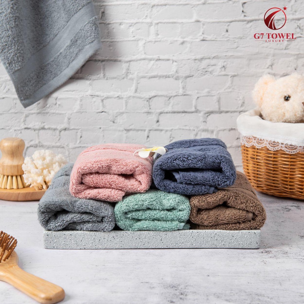 Khăn mặt cotton cao cấp G7 TOWEL-MOTTA FT03, 30x50cm, 100% sợi cotton nhập khẩu mềm mại, kháng khuẩn, thấm hút nước tốt