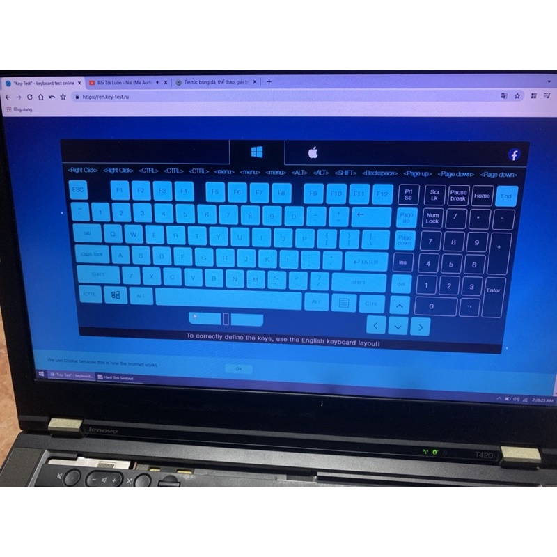 s9-0812 phím lenovo x230 t430, thinkpad t530 tiếng nhật zin cũ