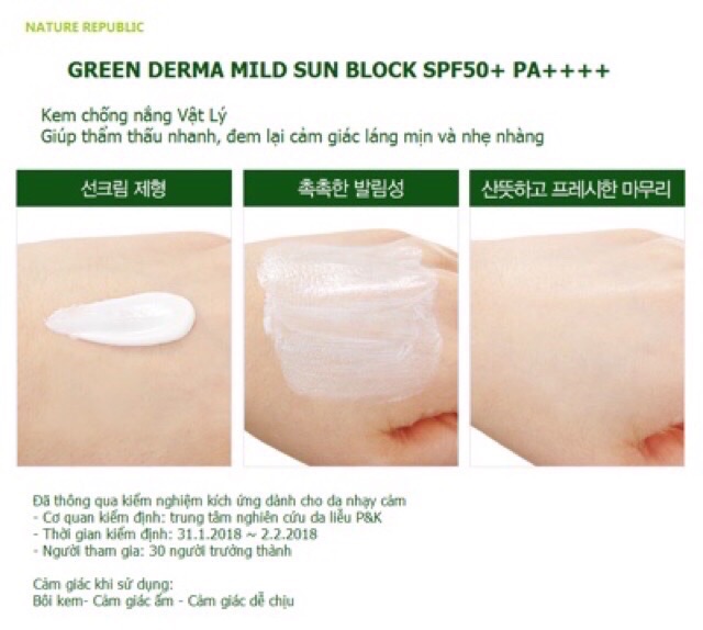 Kem chống nắng Cica Greenderma Milk Sun 100