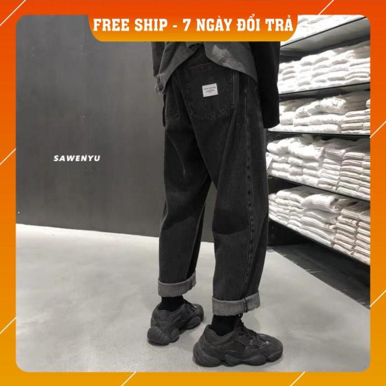 quần jean ống rộng baggy lưng cao nam nữ unisex