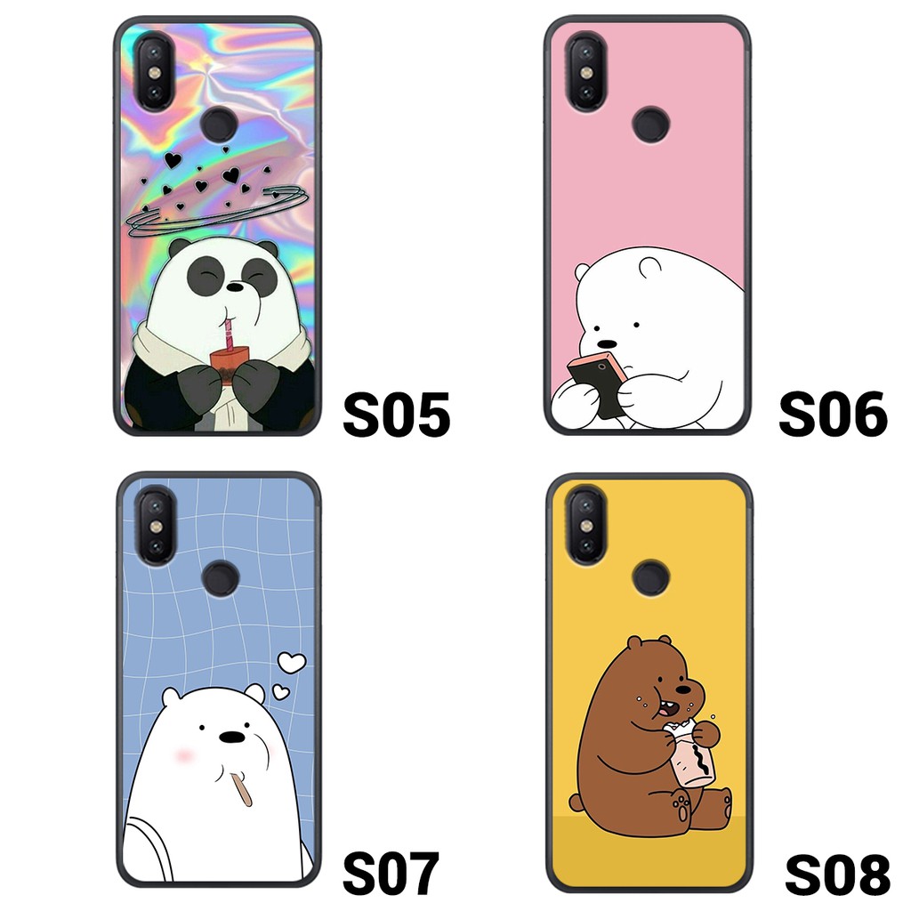 [Freeship toàn quốc từ 50k] ỐP LƯNG XIAOMI MI 8-MI 8 LITE-MI 8 PRO-MI 8 SE IN HÌNH WE BARE BEARS