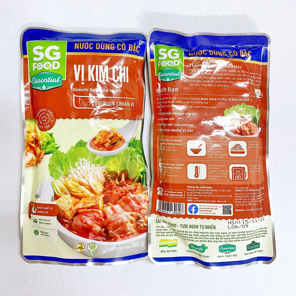 Nước Cốt Lẩu Cô Đặc SG Food đủ vị 180g Cốt Lẩu Sài Gòn Food Siêu Thị Lẩu