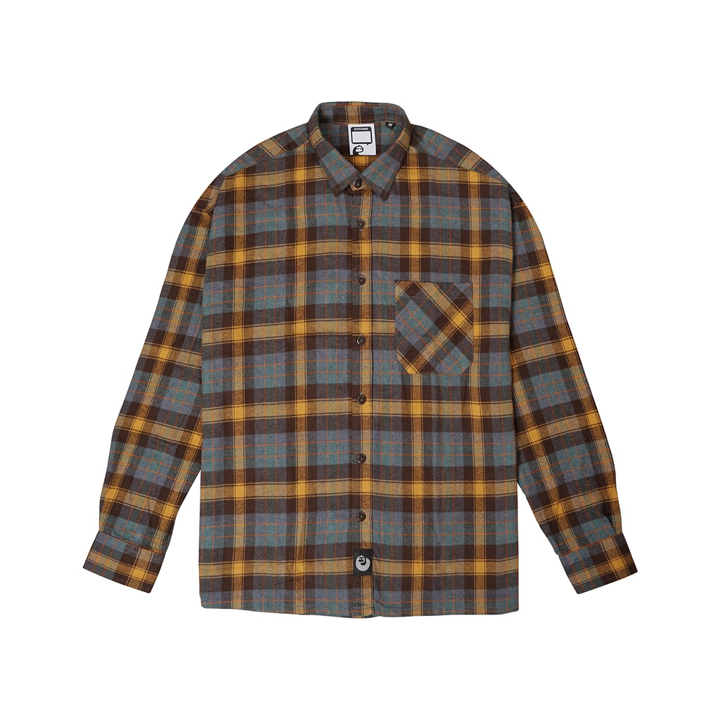 Áo Flannel EMAS Blank Flannel/Teal Yellow