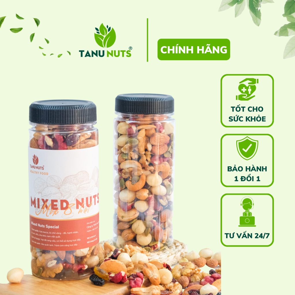 Hạt dinh dưỡng mix 8 TANU NUTS hũ 350g500g hạt ngũ cốc granola siêu hạt ...