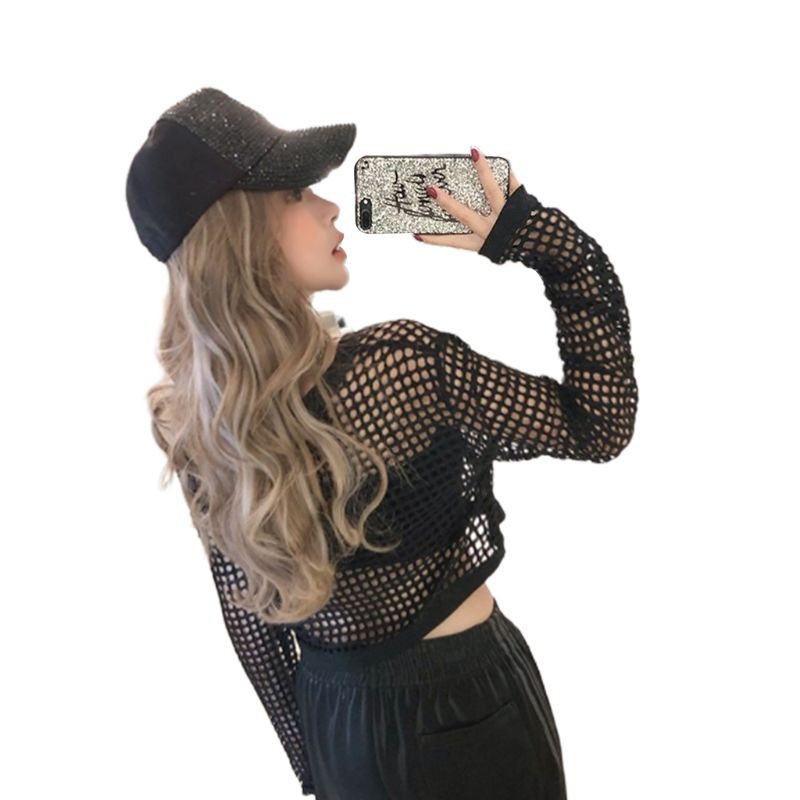 Áo lưới xuyên thấu tay dài quyến rũ cho nữ