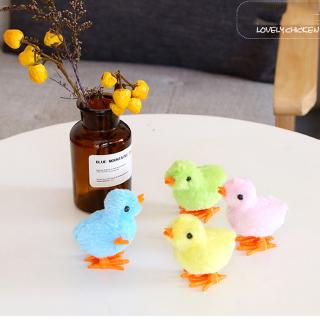 1Pc Cute Plush Wind Up Kids Clockwork Jumping Walking Chick Toy For Children – Random Color