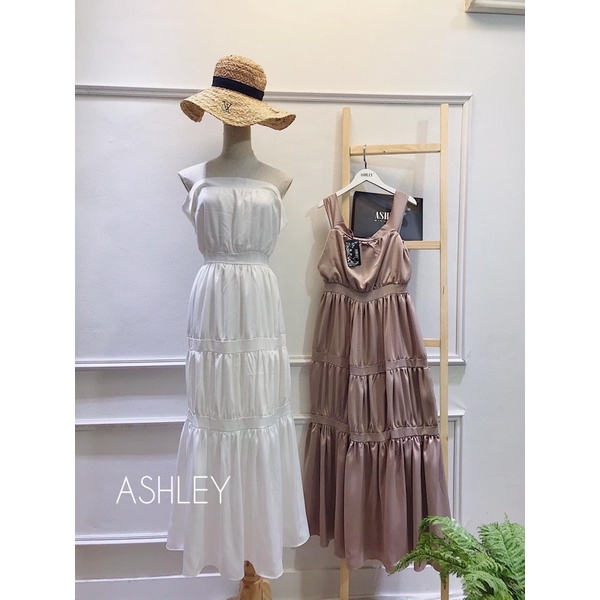 ❌❌PASS NEW ĐẦM MAXI LỤA RỚT VAI HÀNG ASHLEY