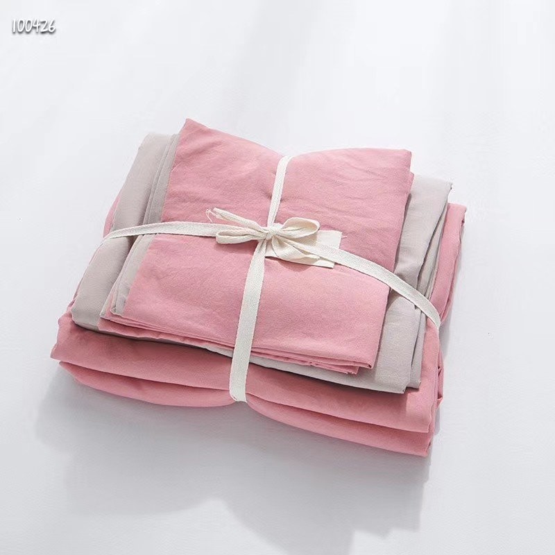 Decor phòng ngủ phong cách tối giản với 18 mẫu Ga + 2 vỏ gối Cotton Tici Màu đơn sắc Trang trí giường ký túc xá