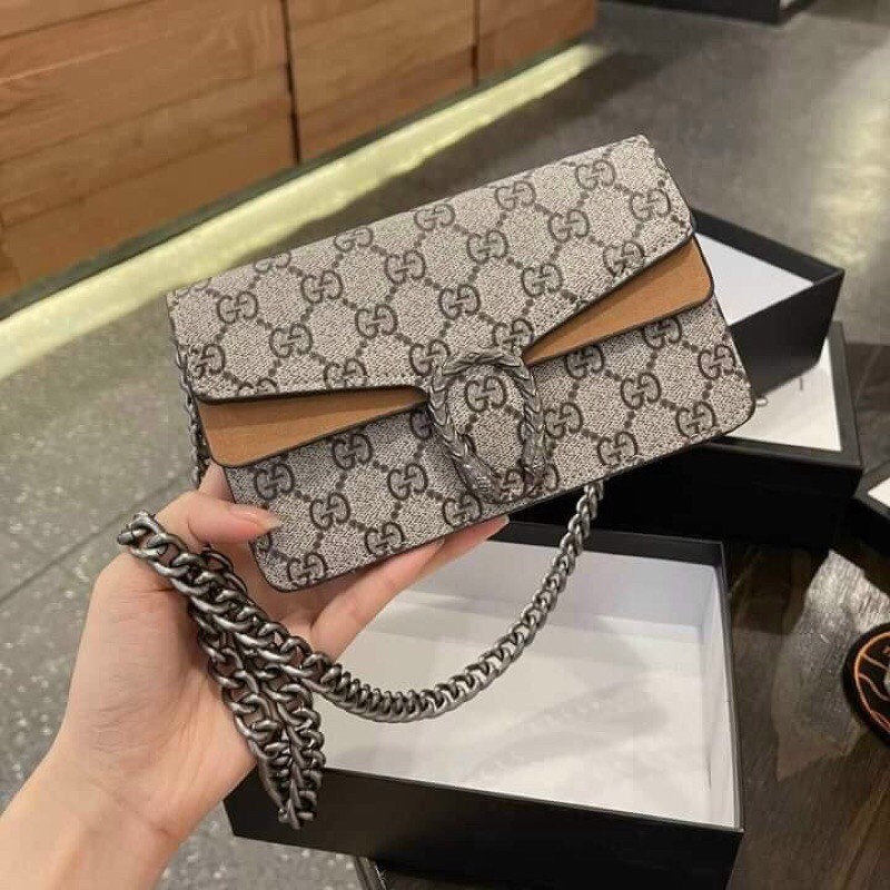 Túi gucci đầu rồng dây xích