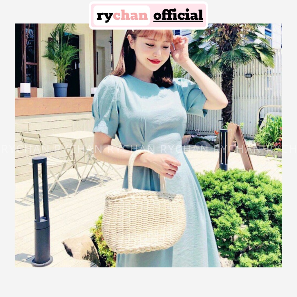 Đầm Xòe Trơn 2 Màu Cột Eo Thanh Lịch [ẢNH THẬT CUỐI] - DX024