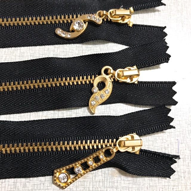 Dây kéo răng đồng may túi, ví, quần áo 15cm