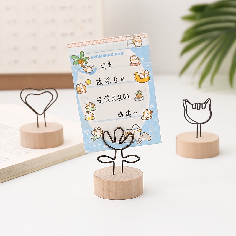 Kẹp Giấy/Ảnh Để Bàn Bằng Gỗ Mini 2022