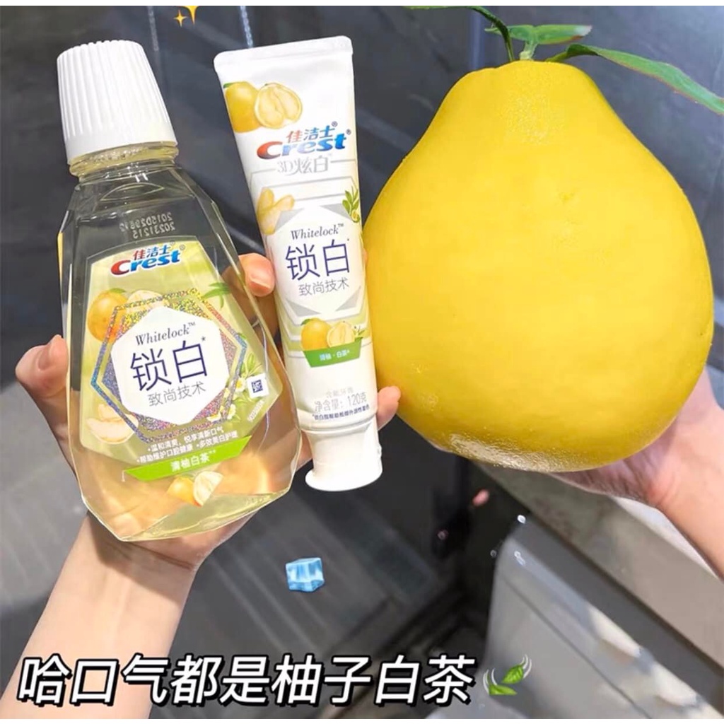 Nước súc miệng Crest WhiteLock hương đào trắng răng thơm miệng 250 ml