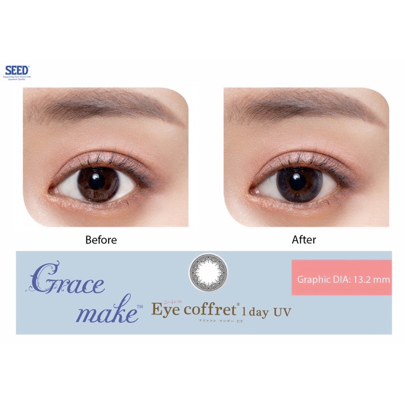 Kính áp tròng SEED Nhật Bản Eye Coffret (5 cặp),lens mắt SEED 1 ngày có độ cận -0.00&gt;-10.00- Lens Optic