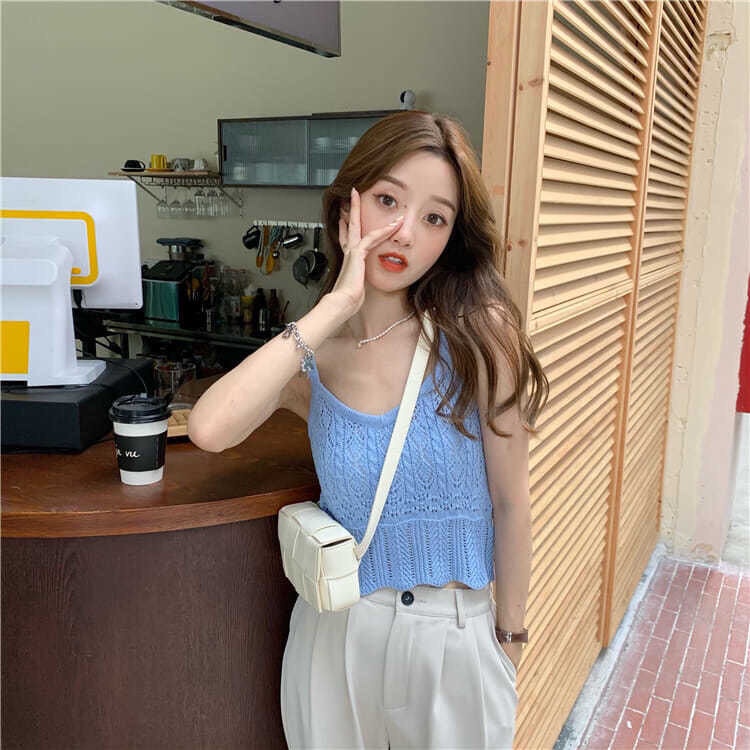 COZOK Áo Tank Top Không Tay Phối Ren Quyến Rũ Hợp Thời Trang Cho Nữ
