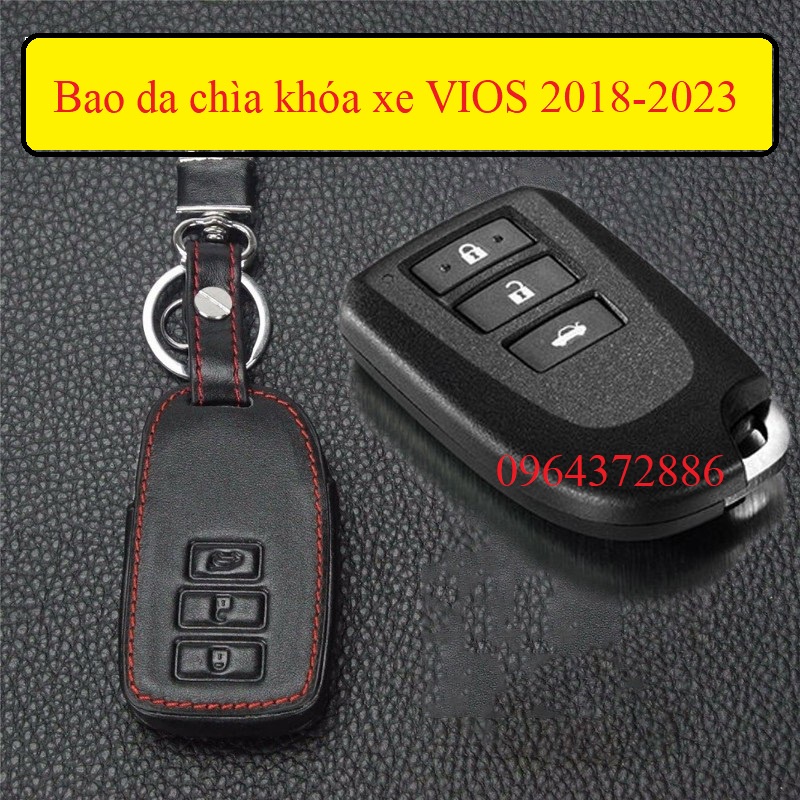 Bao da chìa khóa xe VIOS 2019, 2020, 2021, 2022, 2023 kèm móc chìa khoá