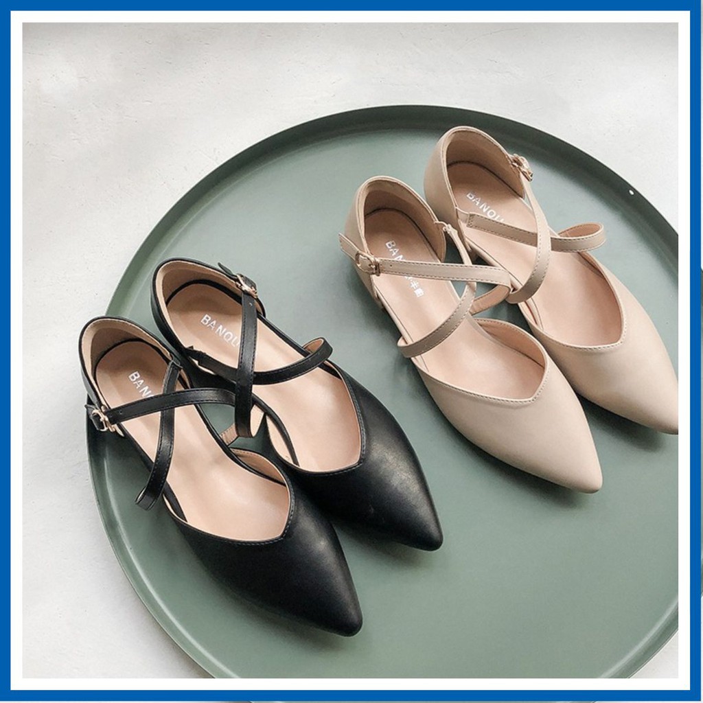 Giày Bệt Nữ, Búp Bê Mũi Nhọn VNXK 2019 - Chất Da Bao Siêu Êm mã B9