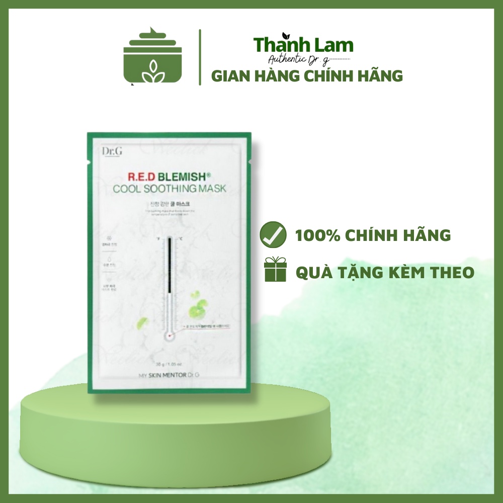 Mặt nạ rau má Dr.G dưỡng ẩm làm dịu da và trắng da RED BLEMISH COOL SOOTHING MASK 30g