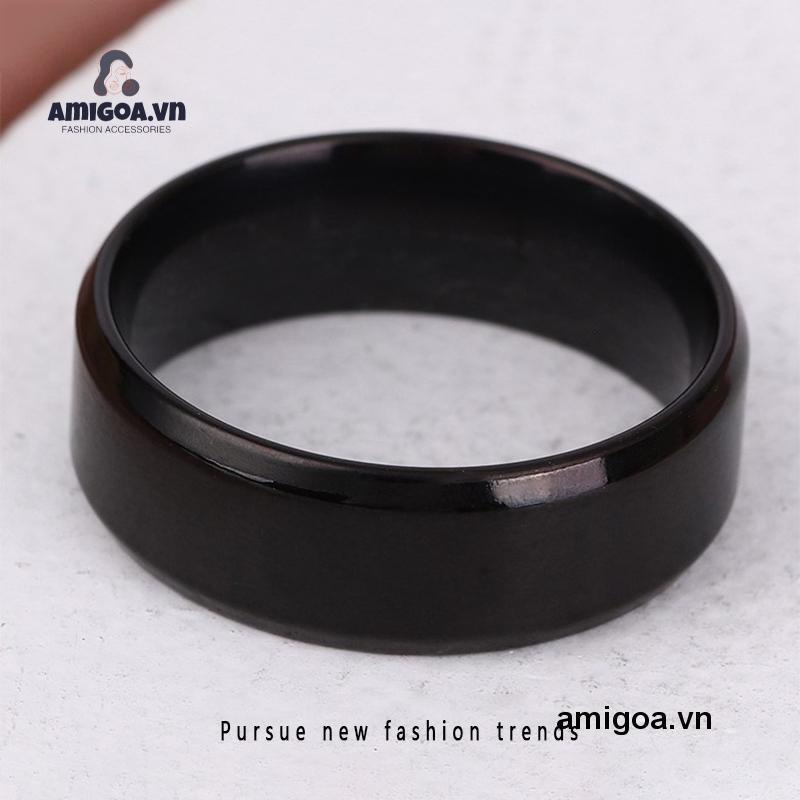 Nhẫn Nam Bằng Thép Không Gỉ 8MM Thiết Kế Đơn Giản