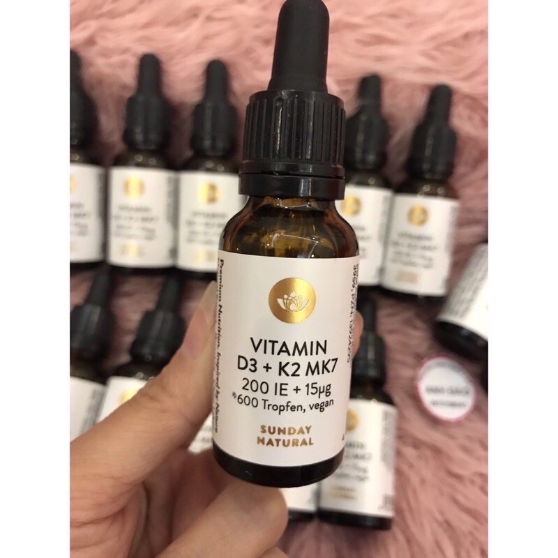 Vitamin D3 K2 MK7 Đức Sunday Natural - Tăng chiều cao & sức khỏe cho bé - 20ml
