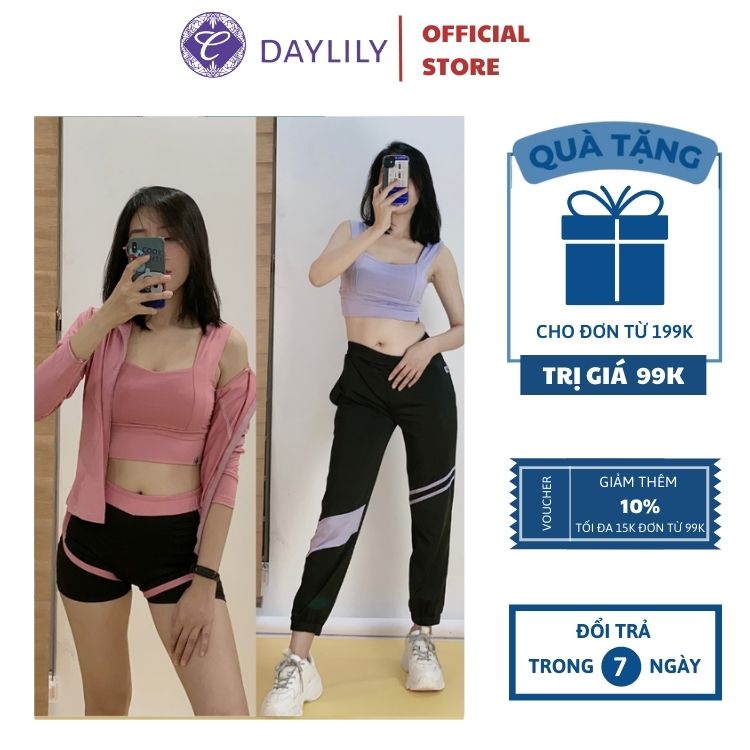 Bộ Quần Áo Combo 5 Món Tập Gym, Yoga, Thể Dục Nữ Cao Cấp DAYLILY, Bộ Thể Thao Nữ Co Giãn 4 Chiều Thoáng Mát