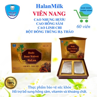 Halanmilk - viên nang - cao nhung hươu, cao hồng sâm, cao linh chi, bột đông trùng hạ thảo