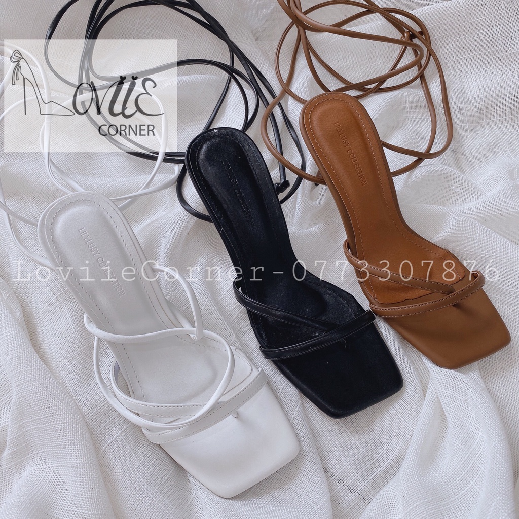 SANDAL CAO GÓT LOVIIECORNER - GIÀY SANDAL CAO ĐẾ NHỌN 7 PHÂN CHIẾN BINH CỘT DÂY HIHI G220307