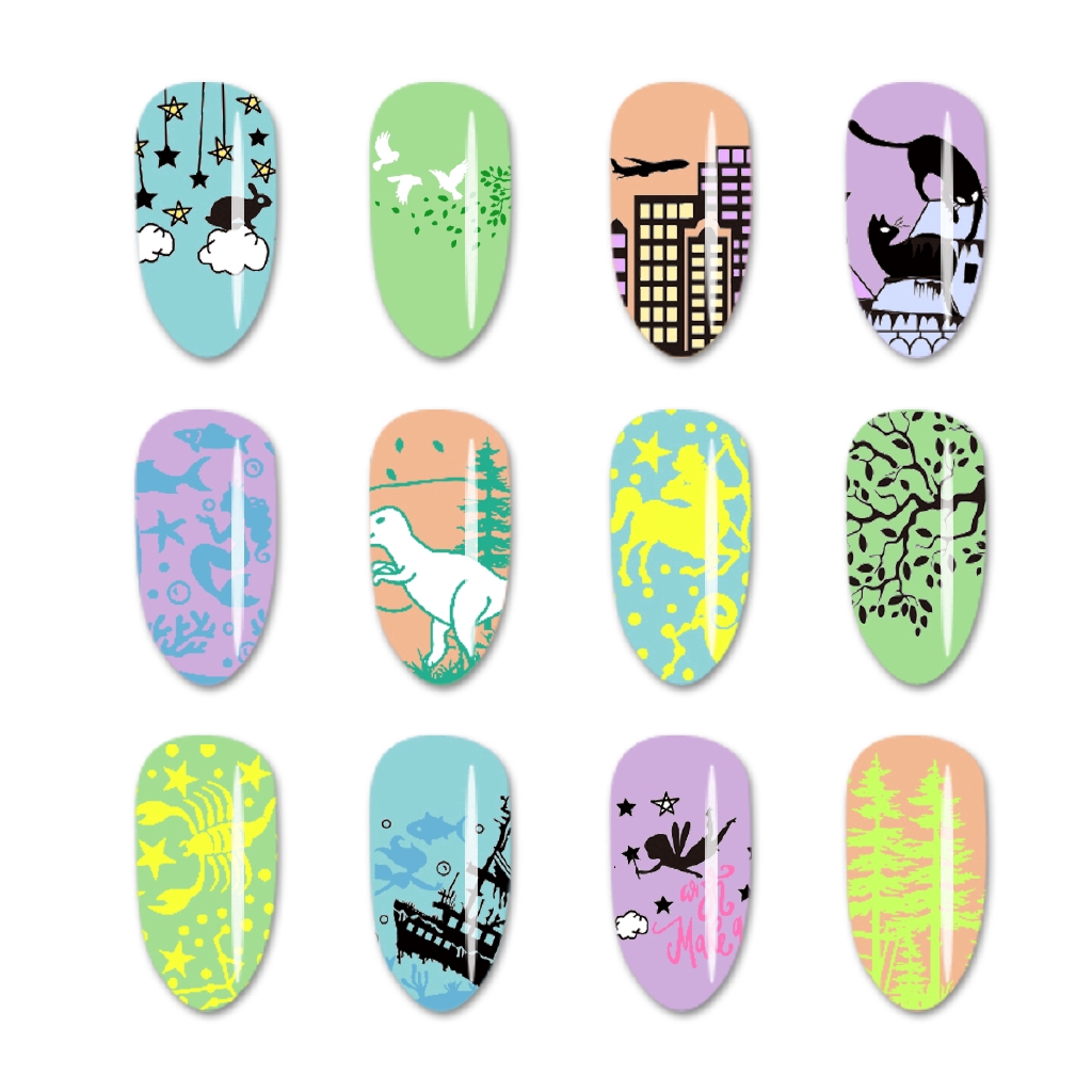 Tấm con dấu in hình xinh xắn dành cho móng tay