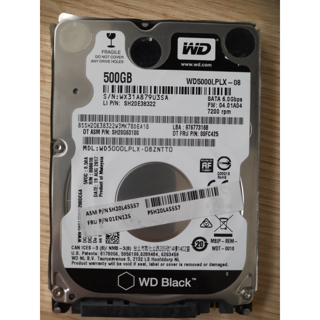 Ổ cứng HDD WD 500GB cũ