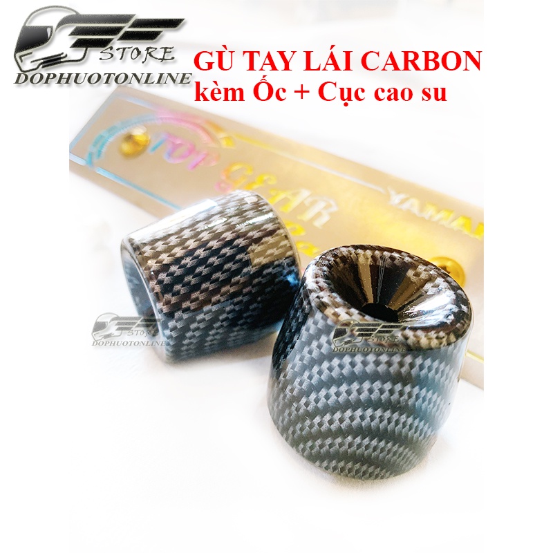 Gù Tay Lái Kiểu SH 350i Vân Carbon Kèm Ốc Gù Tay Lái Inox