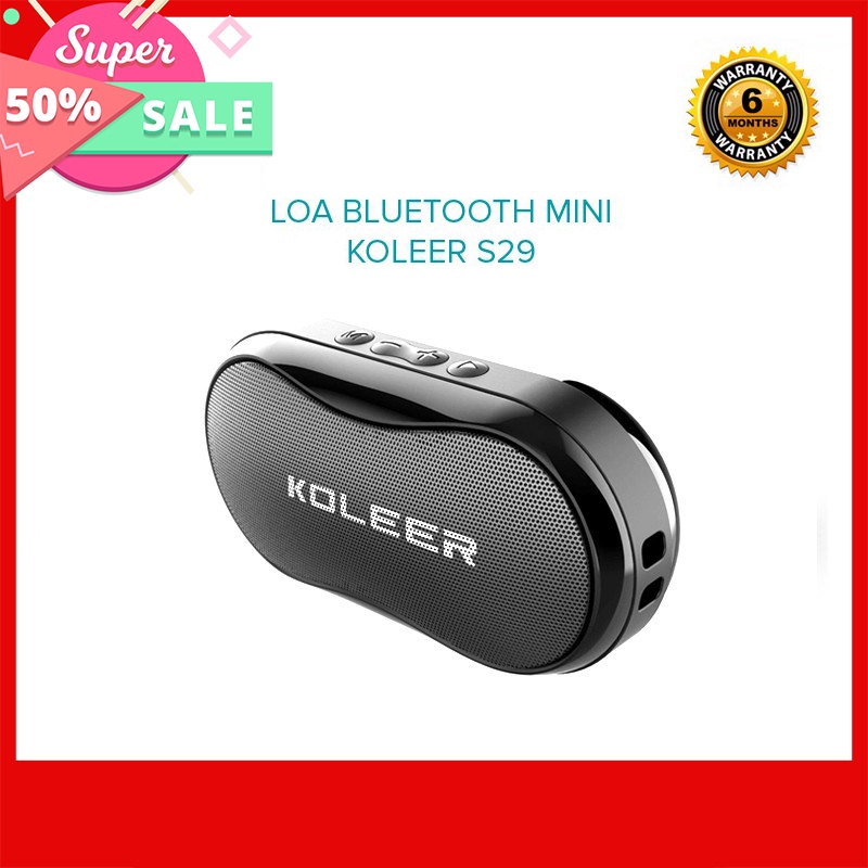 Loa bluetooth mini Koleer S29 siêu rẻ, nghe nhạc siêu hay, có khe thẻ nhớ, tích hợp đài radio FM