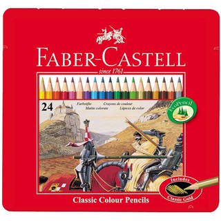 Chì Màu Classic Knight Faber Castell - 24 Màu (Hộp thiếc)