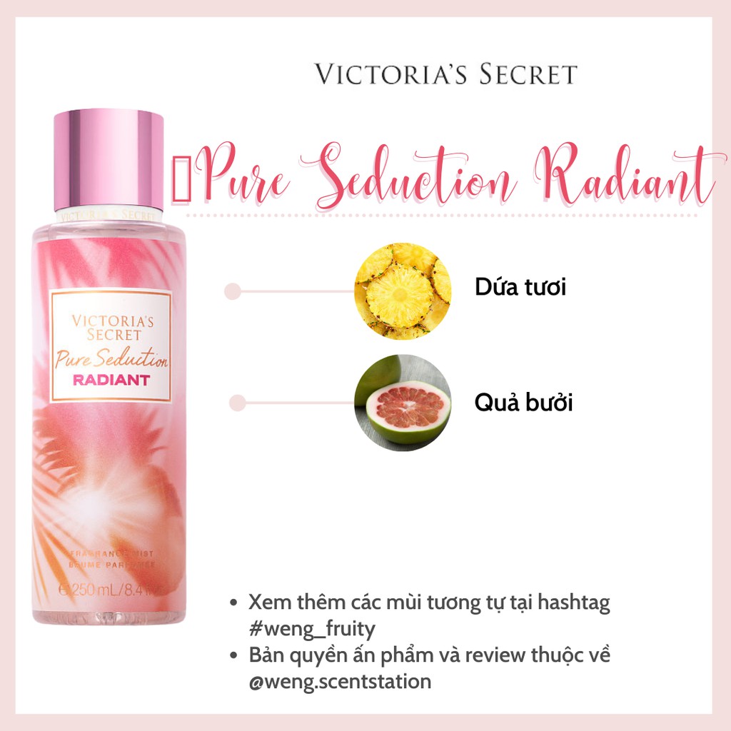 Xịt thơm toàn thân Victoria’s Secret mùi Pure Seduction Radiant | BigBuy360 - bigbuy360.vn