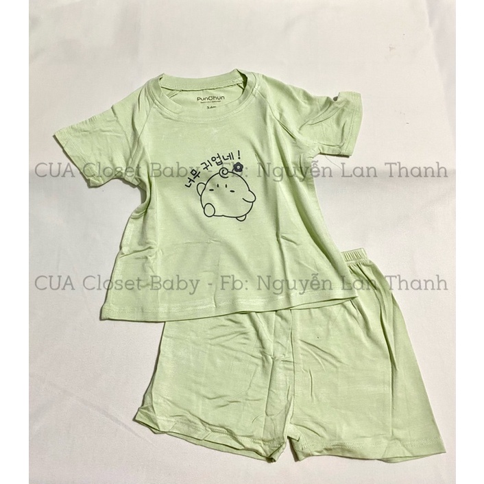 Bộ cộc tay raglan Punchun chất siêu mềm cho bé