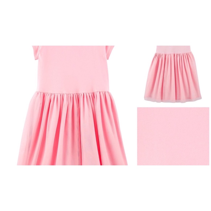 💕 Đầm thun tay ngắn phối chân váy voan xuất xịn Carter’s size 3M - 14T 💕