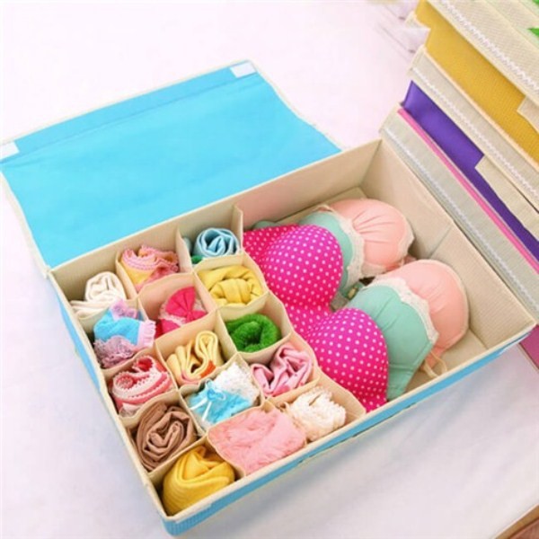 Hộp đựng đồ lót 16 ngăn có nắp đậy tiện dụng