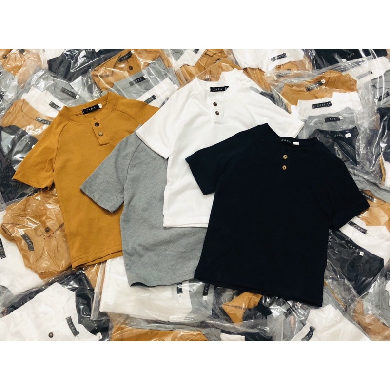 Set 4 áo phông cổ trụ bé trai