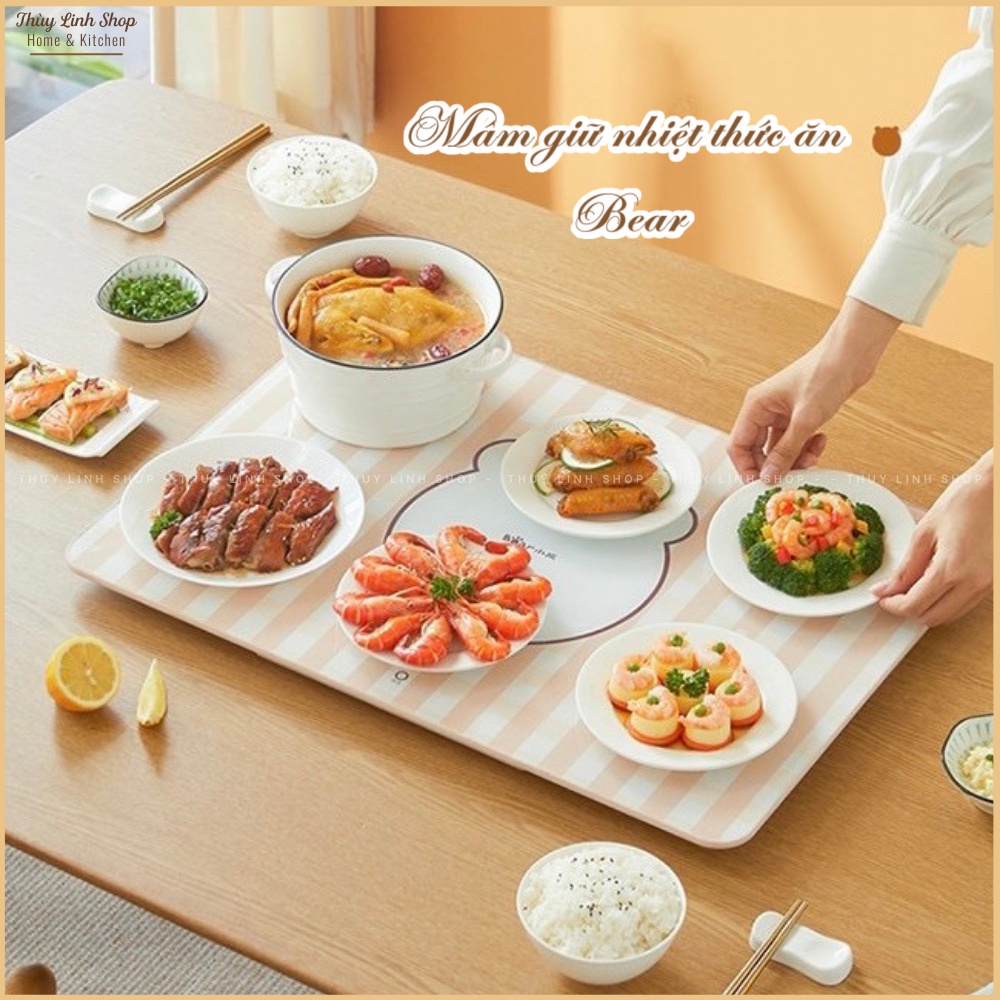 MÂM GIỮ NHIỆT THỨC ĂN BEAR, MÂM ĐIỆN ĐA NĂNG GIỮ ẤM, RÃ ĐÔNG ĐỒ ĂN NHANH CHÓNG, BẢO QUẢN NHIỆT KÉP, THIẾT KẾ SANG TRỌNG