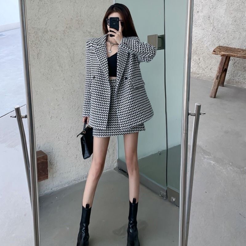 Set Vest nữ + chân váy phong cách hàn quốc mẫu mới đẹp mã ZELE533