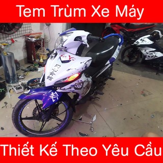 Tem trùm exciter 135 Trắng Xanh Samurai