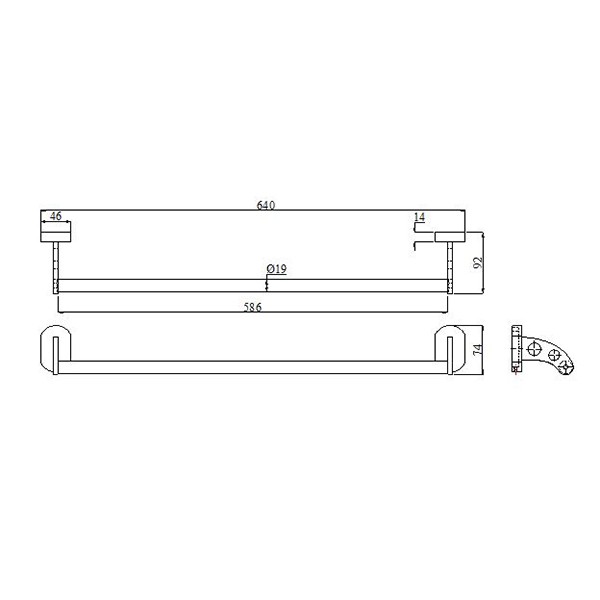 Thanh máng khăn BAO M8-801 trắng bạc, thiết kế ấn tượng, độc đáo