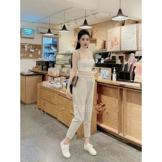 QUẦN BAGGY DẠ NỮ KHUY CHÂN CHẤT UMI CHÉO VẢI HÀNG CHUẨN Y HÌNH không xù nhão 40-60kg