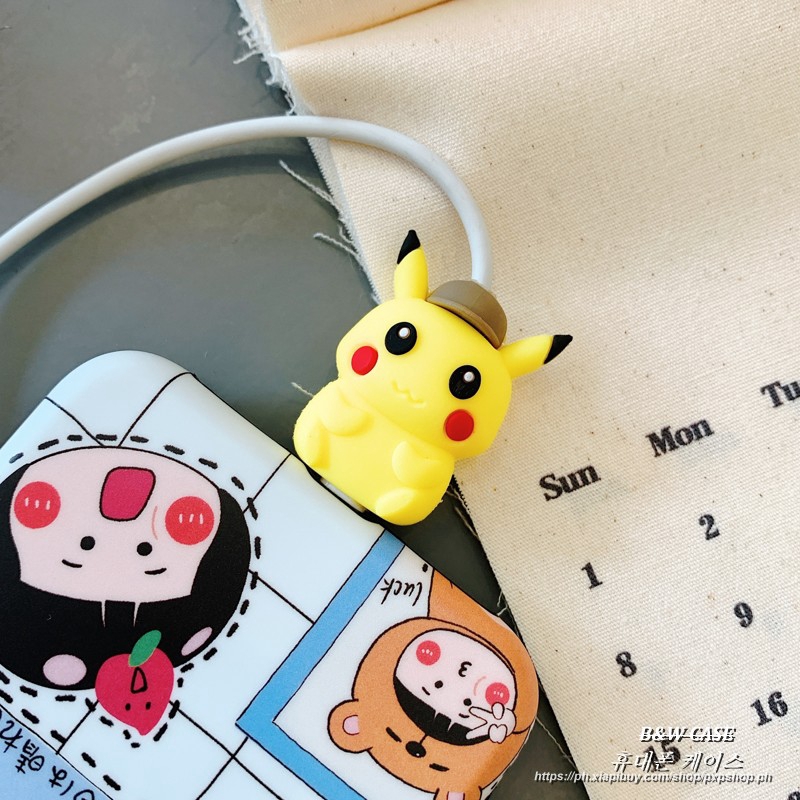 Phụ kiện bảo vệ đầu dây cáp hình pikachu/nhân vật hoạt hình dễ thương