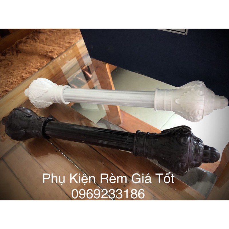 Thanh treo rèm cửa cây nhôm tĩnh điện lõi 3 trạng cứng cáp Combo Gồm [ Cây + Bách + Chụp]