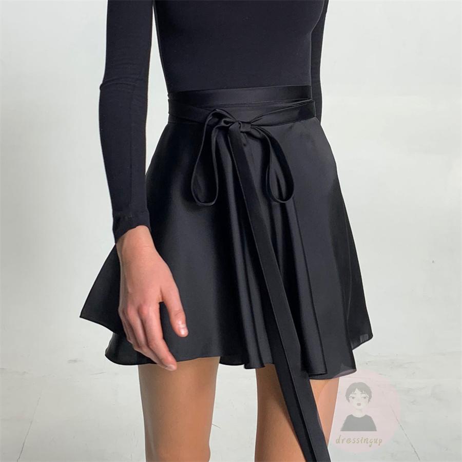 Chân Váy Chữ A Lưng Cao Màu Trơn Phối Thắt Lưng Thời Trang Cho Nữ