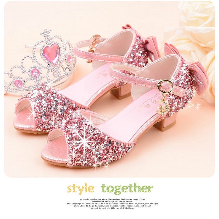 Xăng đan cao gót đế mềm thoáng khí thời trang mùa hè 2020 cho bé gái