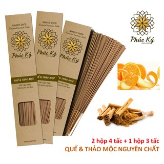 COMBO 600 CÂY NHANG SẠCH QUẾ & THẢO MỘC ( 2 HỘP 4 TẤC + 1 HỘP 3 TẤC) 200 CÂY 1 HỘP