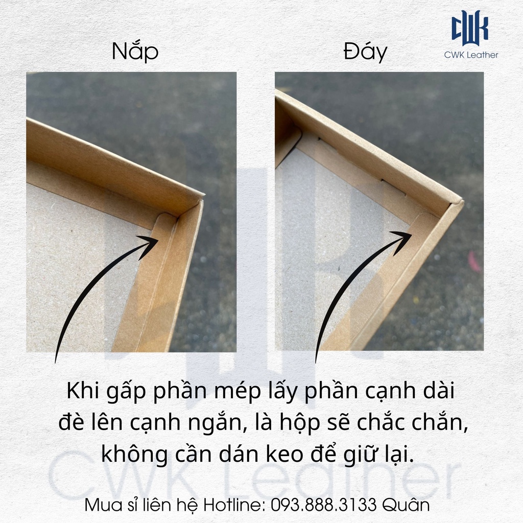 100 hộp ví nam giấy Kraft tự gấp - hộp quà tặng handmade