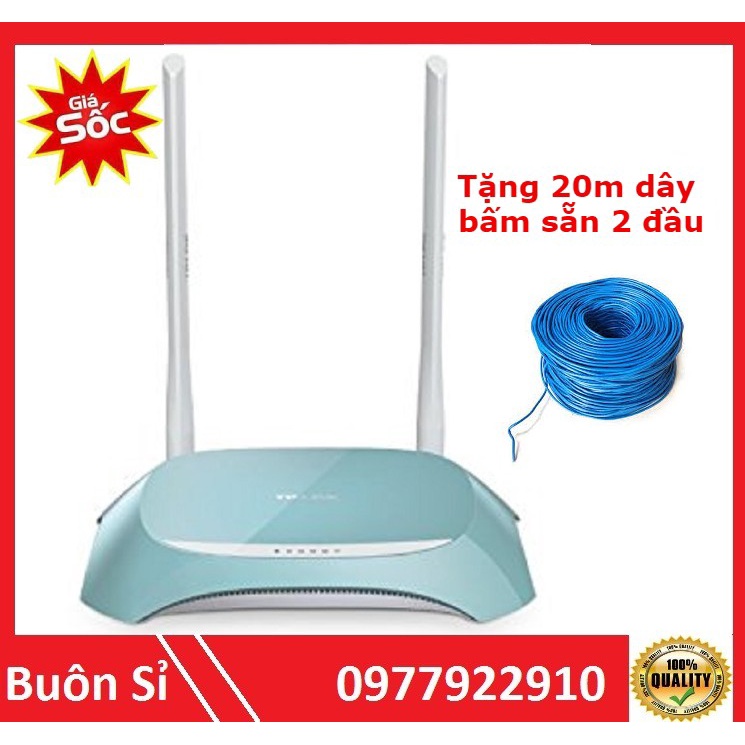 Combo Modem wifi Tplink 842n đã qua sử dụng + 20m dây mạng bấm sẵn 2 đầu mạng